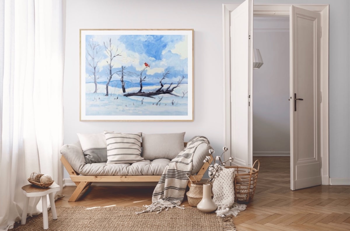Cardinal After the Snowfall Romantic Fine Art Print