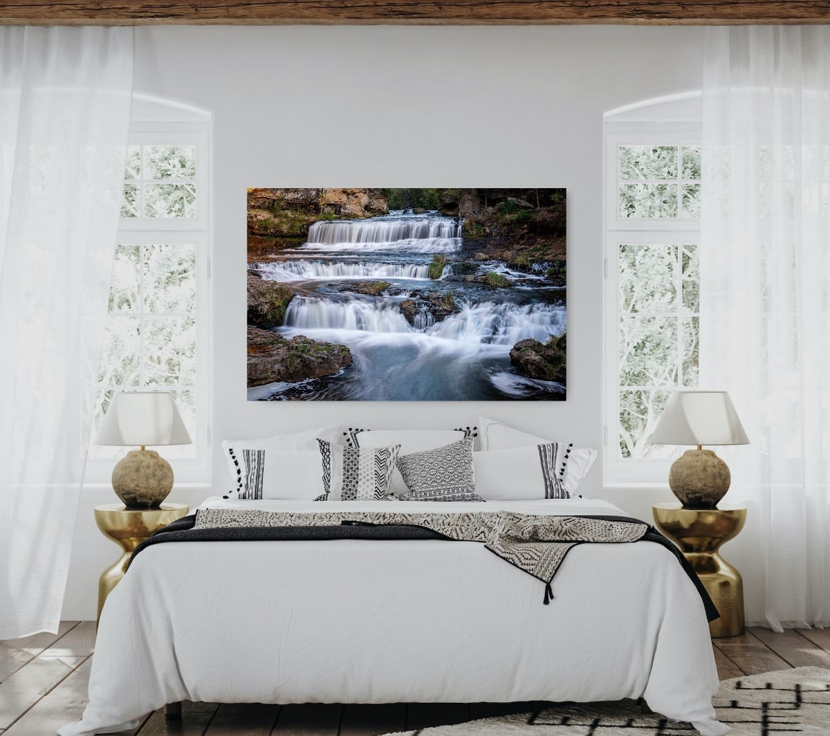 Calming Willow Falls - Waterfall Wall Art | William Drew