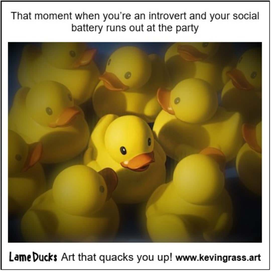 "Clusterduck" introvert meme