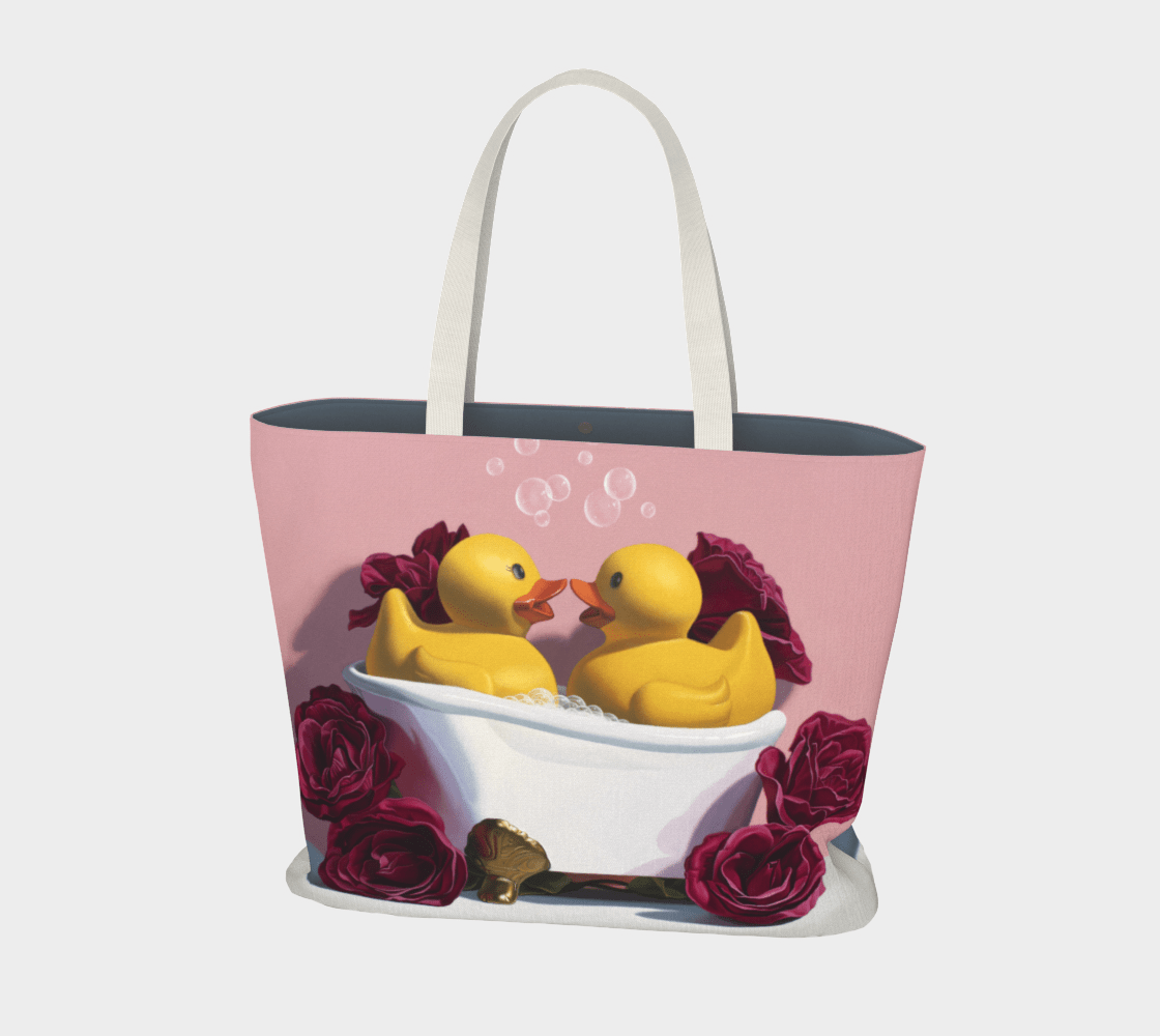 "Love Birds" (Pink) Large Tote