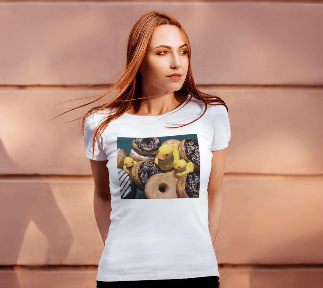 "Duck in Donuts" women's tee