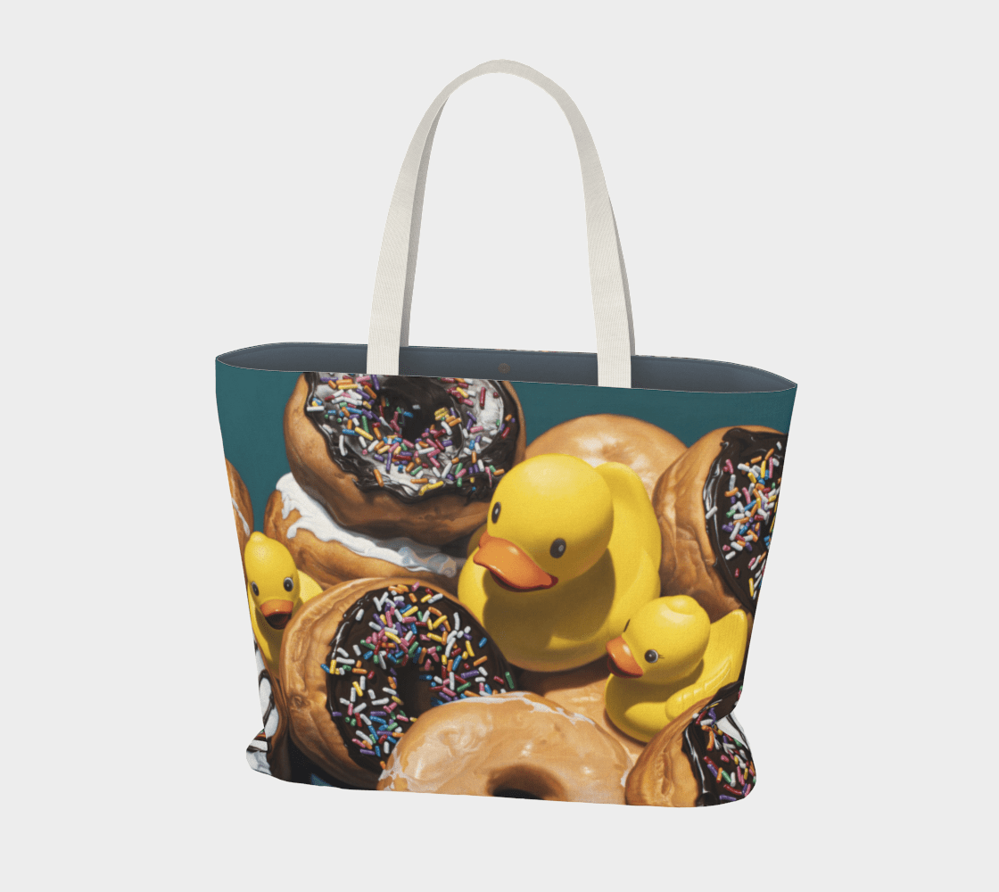 "Duck in Donuts" Large Tote