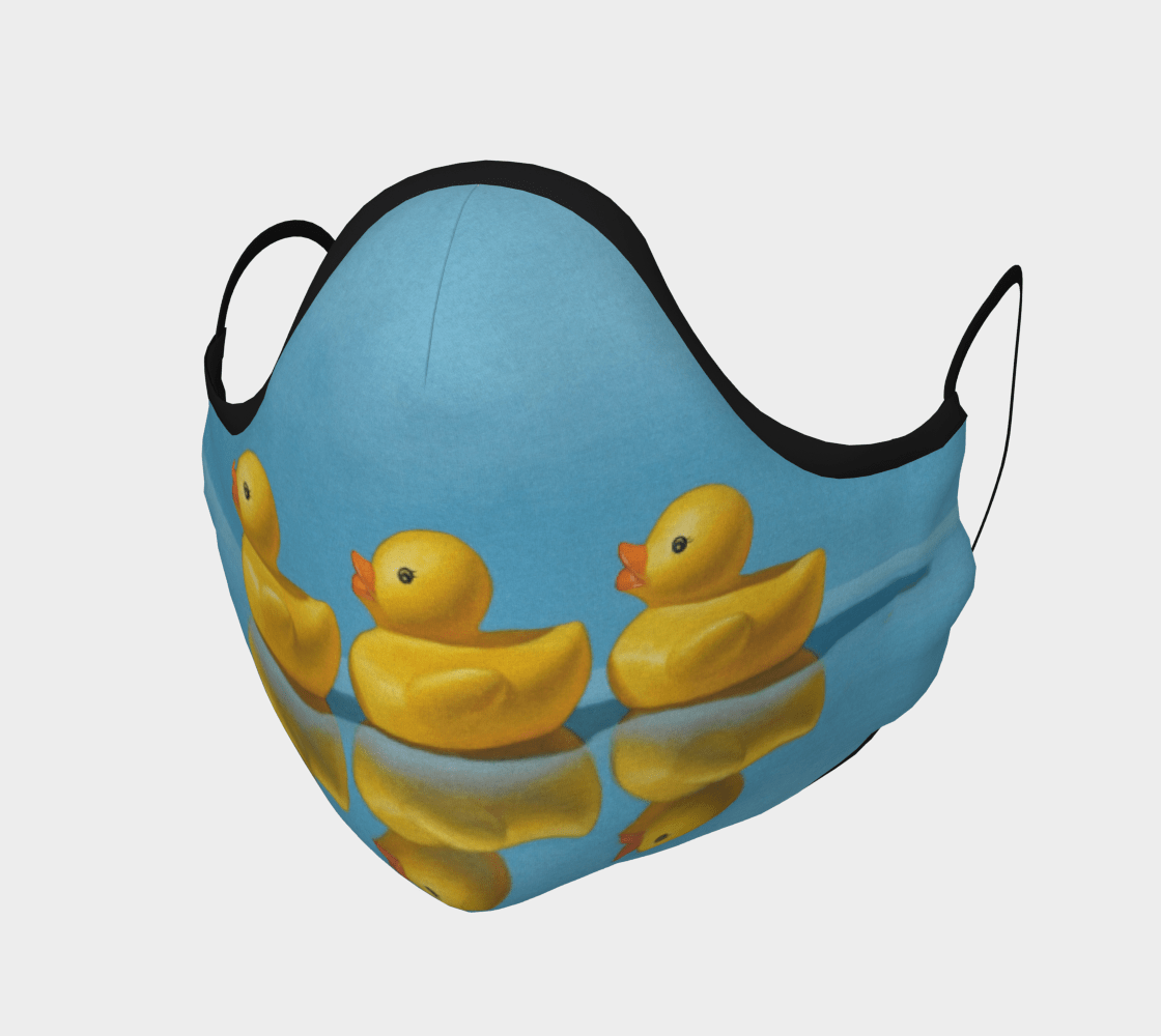 "Ducks in a Row" (detail) face mask