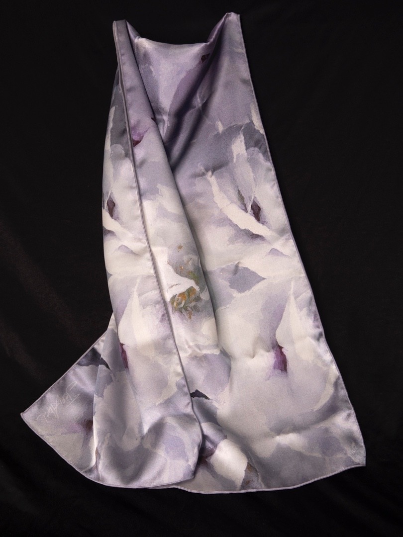 Painted Blossoms Long Scarf