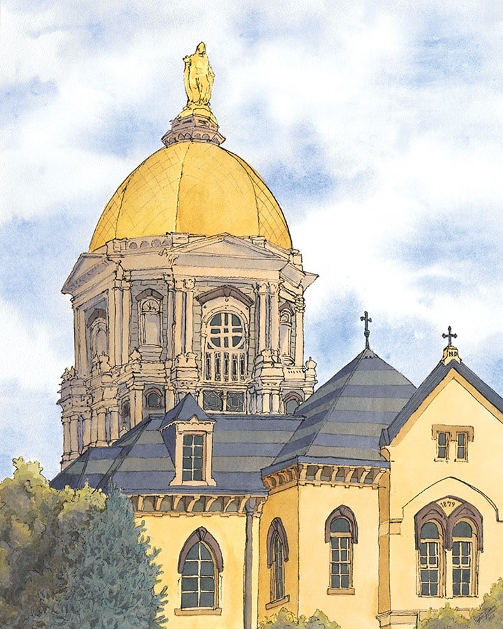 Notre Dame Watercolor Print