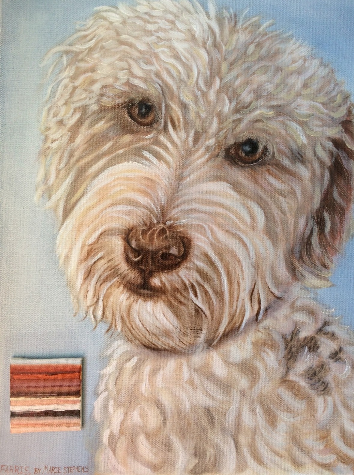 Painting white dog store fur