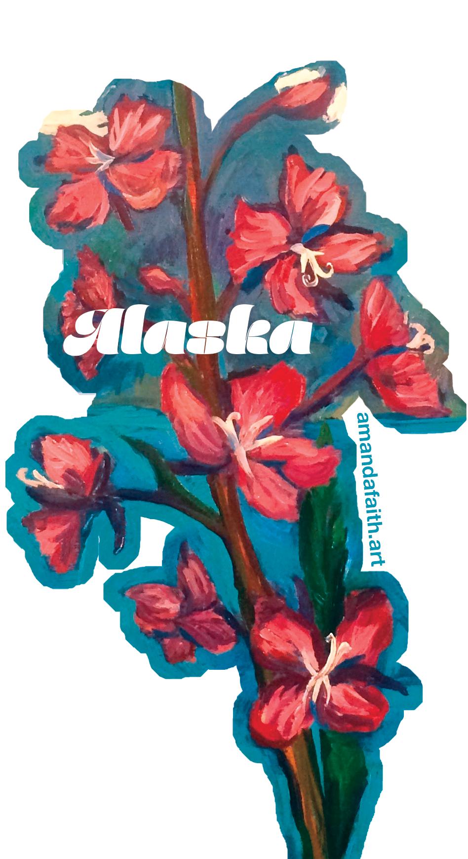 Alaska art fireweed sticker