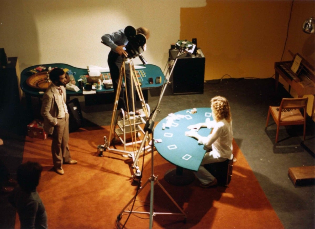 Photo shot on the movie set of the full length motion picture Jackpot, directed by Academy Award nominee John Goodell. In the movie you never saw my face, only my hands. I performed all the playing card and poker chip manipulations throughout the gambling sequences.