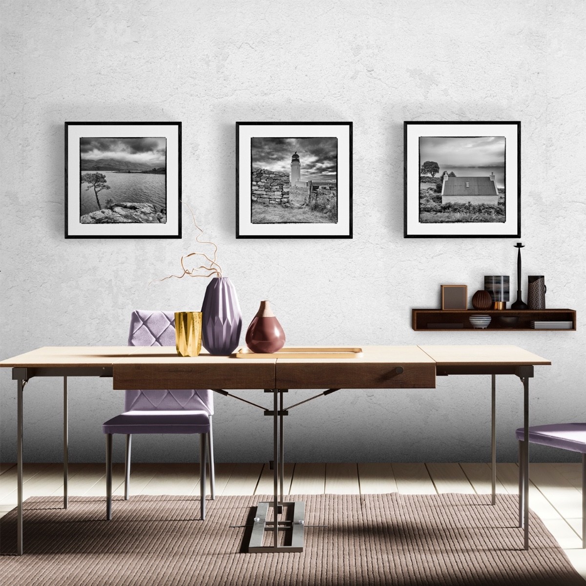 Black & White Square Plate Collection