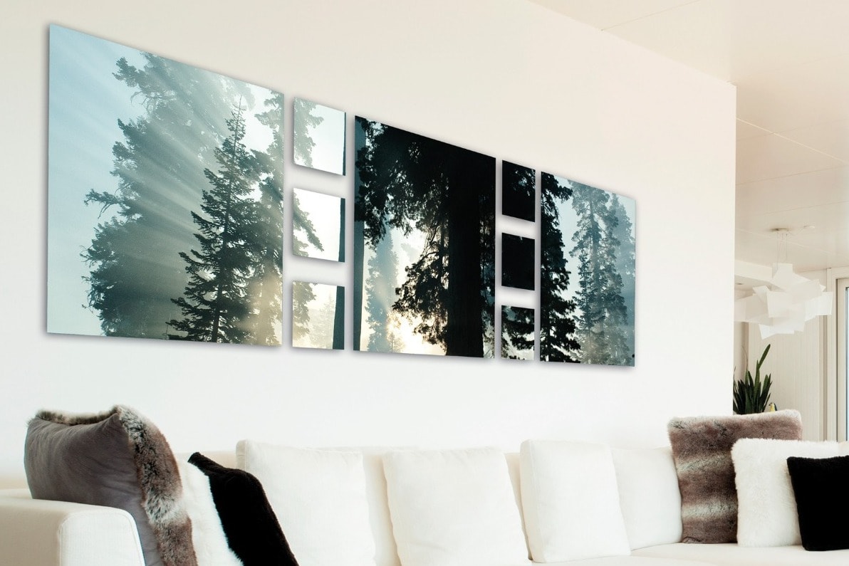 A Metal print with vibrant colors and a modern look