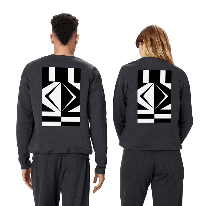 Crewneck Sweatshirt - A Chivalrous Pair – Full Back Graphic – Dark Grey Heather