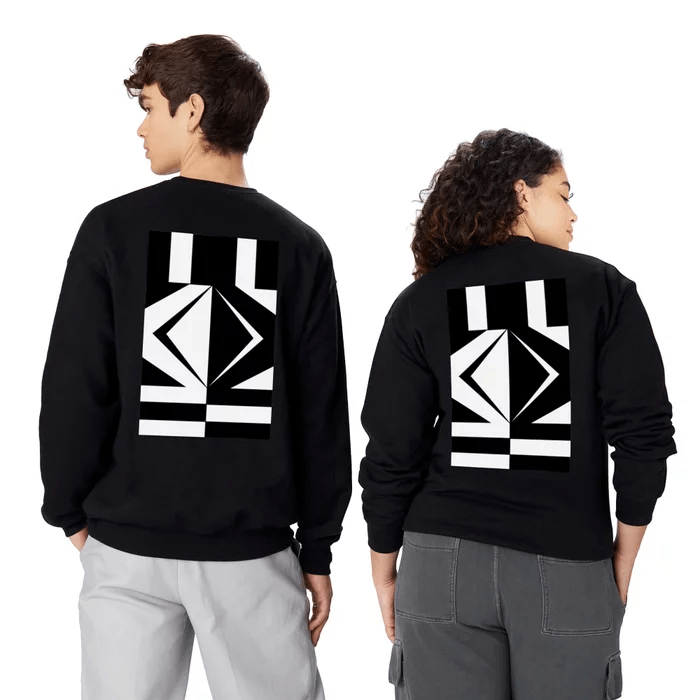 Crewneck Sweatshirt - A Chivalrous Pair – Full Back Graphic – Black