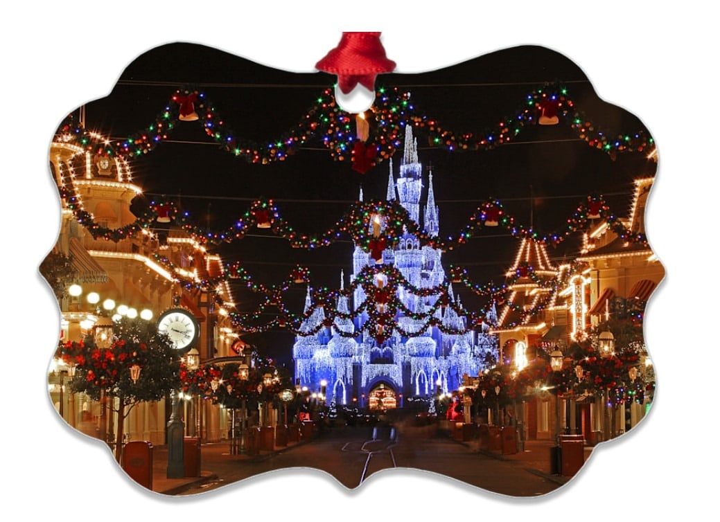 Magic Kingdom at Christmas - Disney Christmas Ornament | William Drew Photography