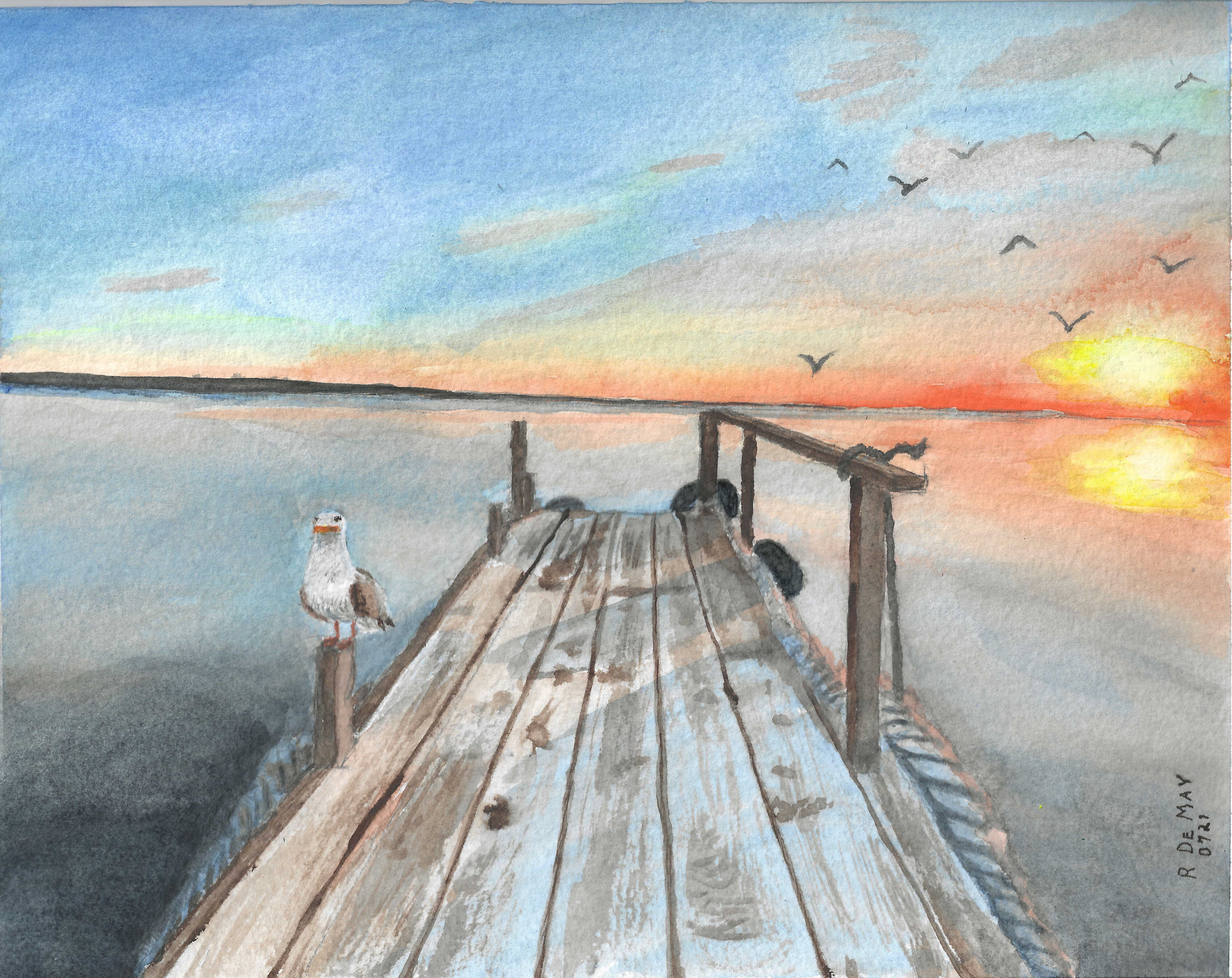 
        <div class='title'>
          Sun Rise at the old Dock
        </div>
       