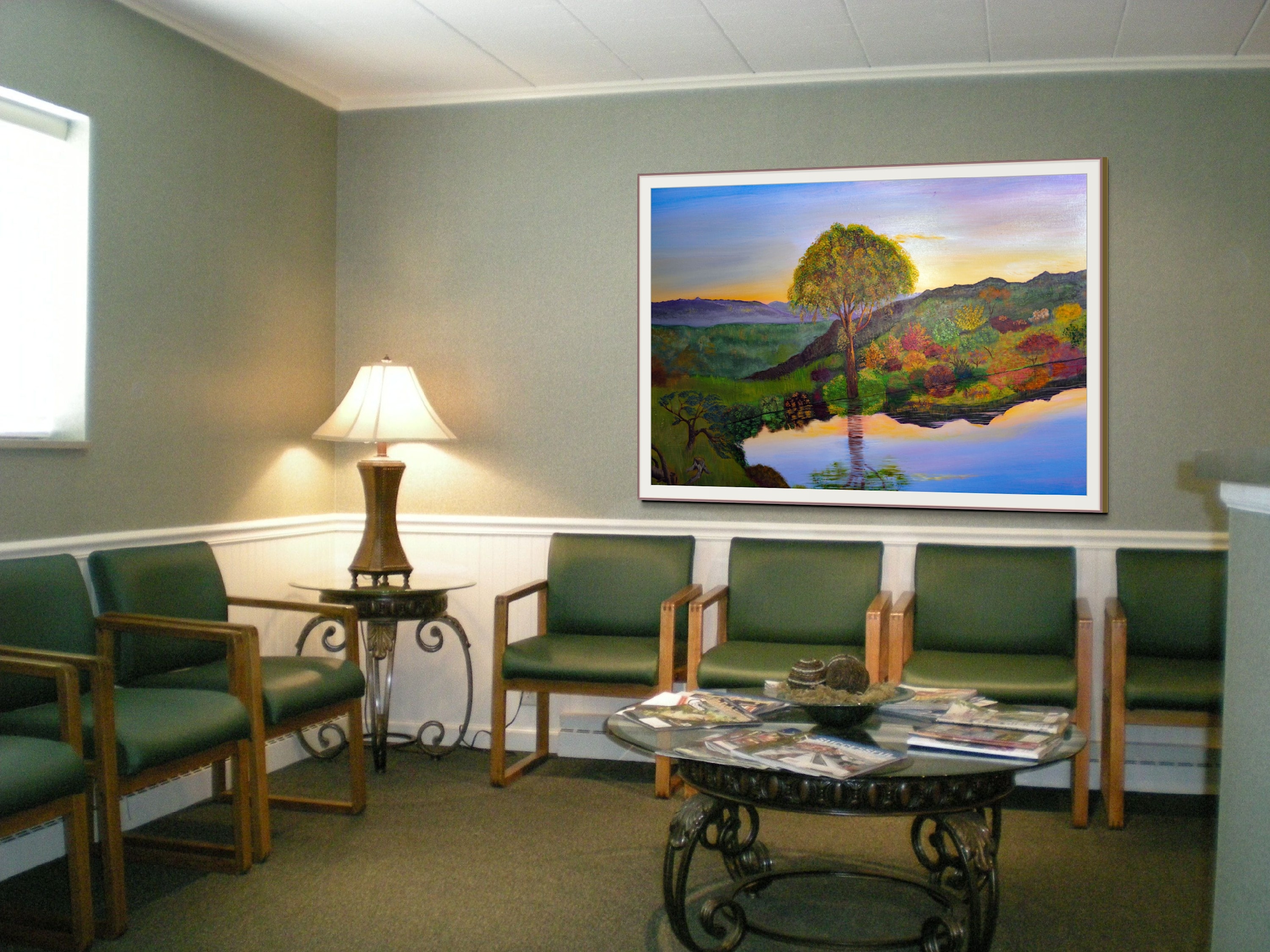 
        <div class='title'>
          Lanier Creek on Doctor waiting room
        </div>
       