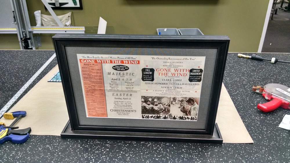 Frame Baptism Gowns & Other Heirlooms | Custom Framing Naperville - Double-Sided-Gone-WithThe-Wind2