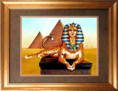 Sphinx matted and framed cczkth