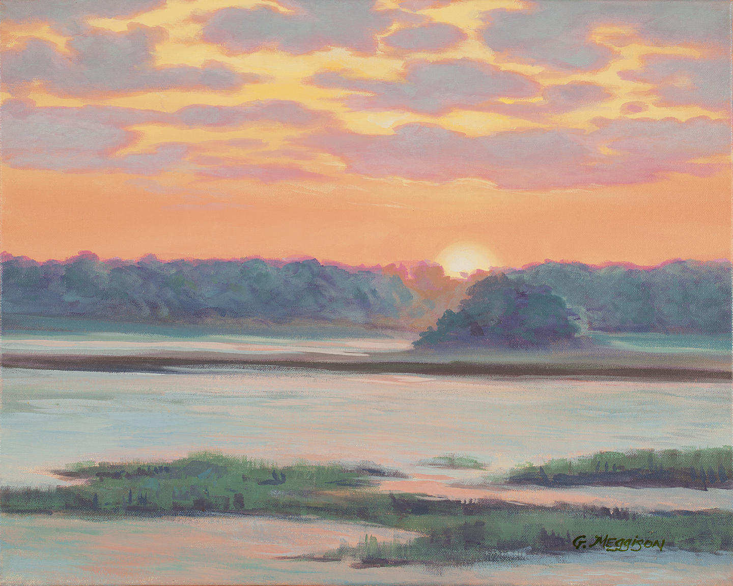 Sunset on the amelia river 20 22x16 22 acrylic 72dpi aoomij