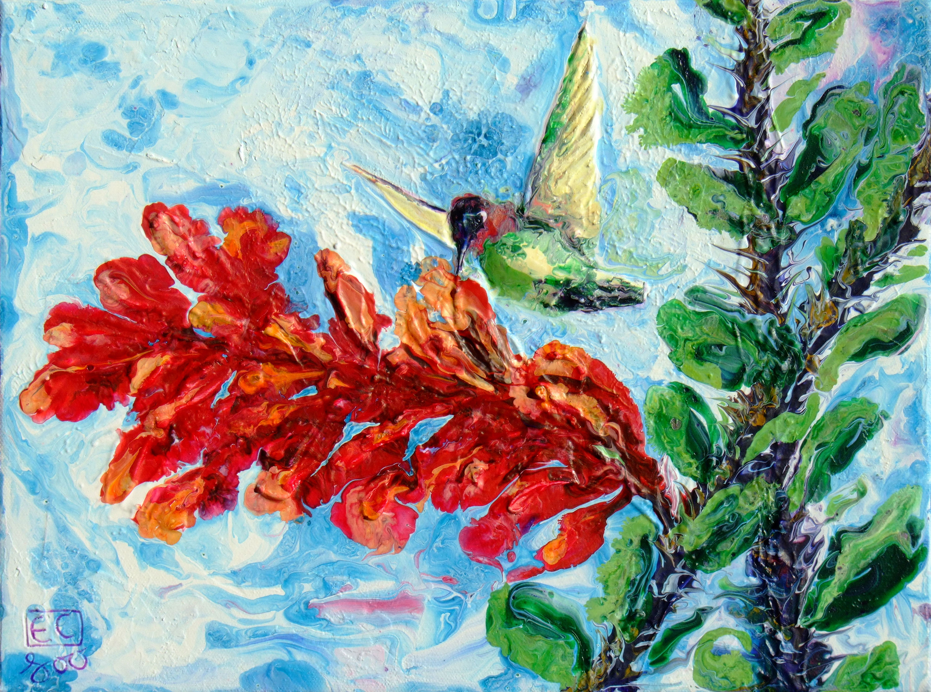 Abstract Hummingbird Art Return of Spring 6