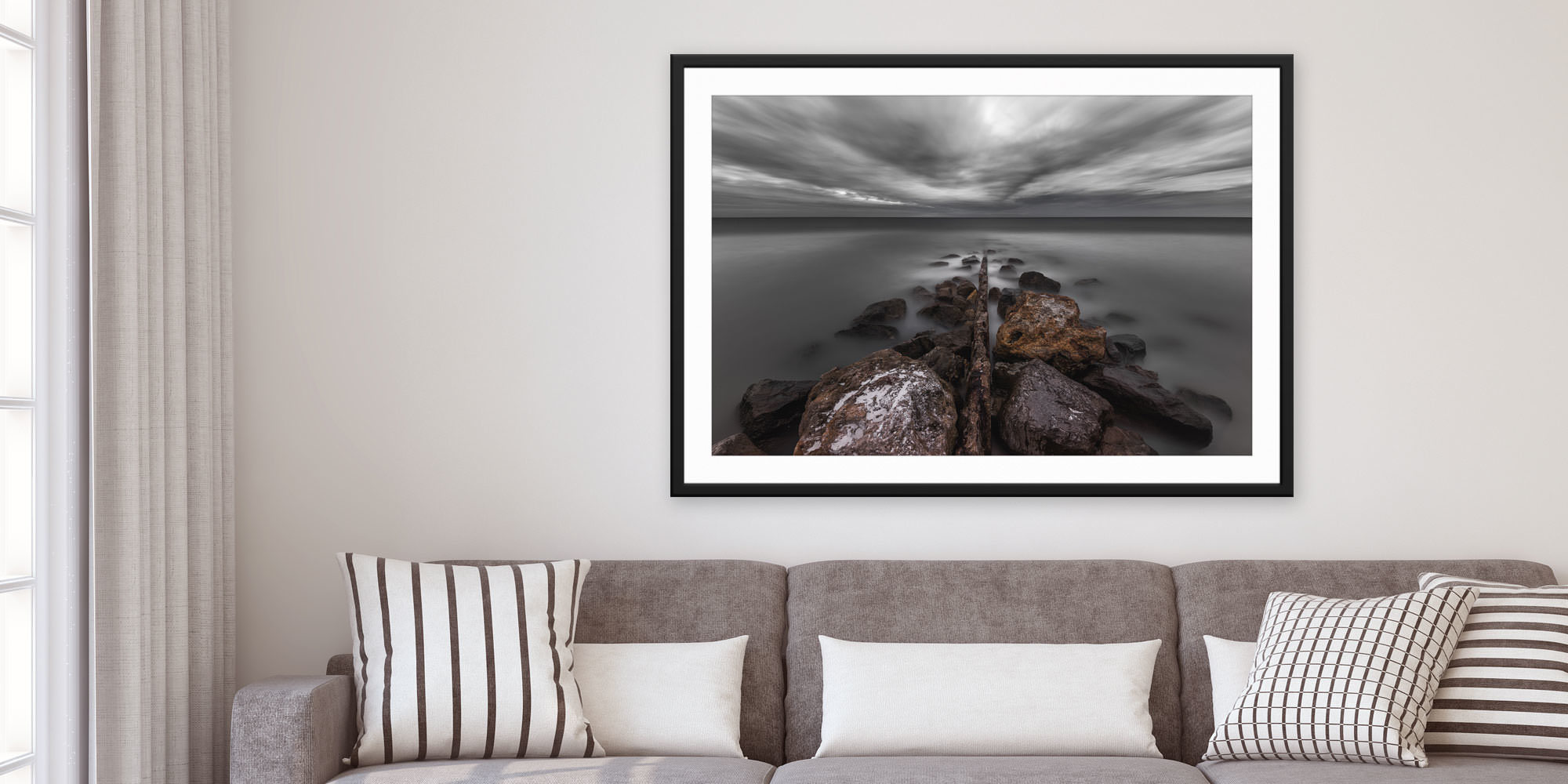 
        <div class='title'>
          Breakdown - Treasure Island, Florida by Andrew Vernon
        </div>
       
        <div class='description'>
          A framed and matted print of Breakdown by Andrew Vernon hangs in a modern living room
        </div>
      