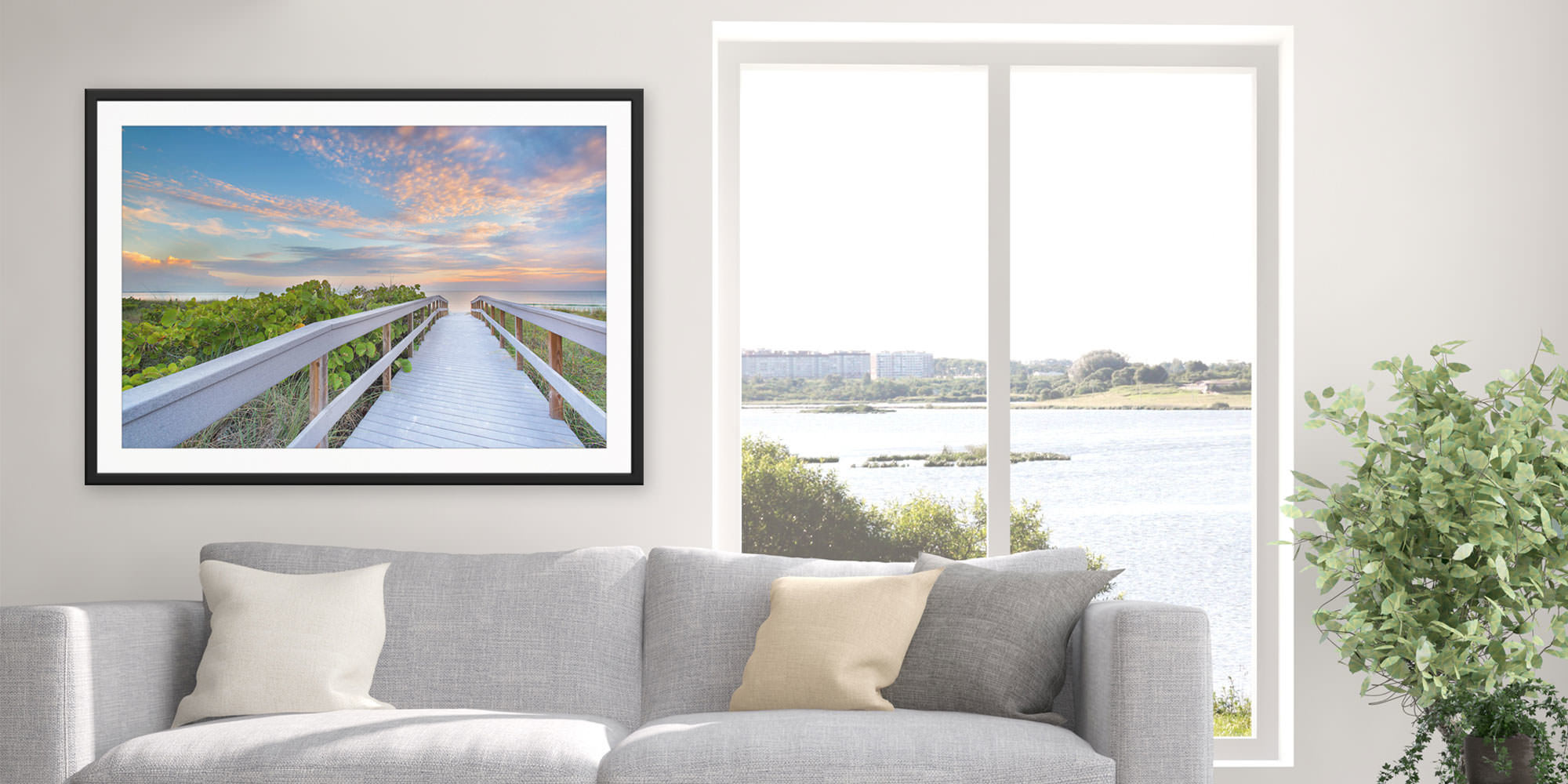 
        <div class='title'>
          The Walk to Sunset Beach - Treasure Island, Florida by Andrew Vernon
        </div>
       
        <div class='description'>
          A framed and matted print of The Walk to Sunset Beach by Andrew Vernon hangs in a modern living room
        </div>
      