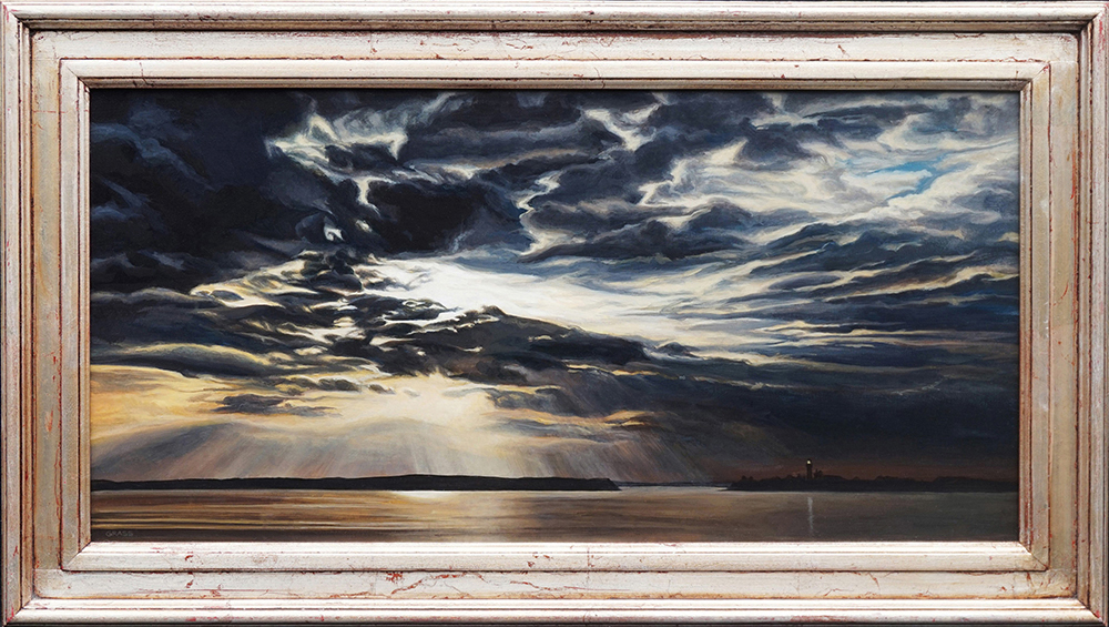 Kevin grass dusk framed acrylic on panel painting dix2bu