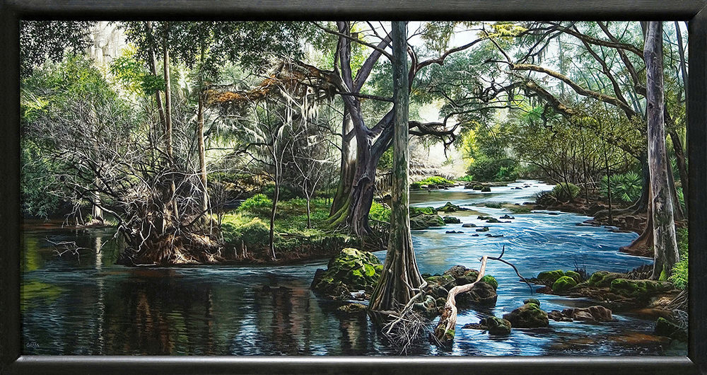 Kevin grass hillsborough river framed acrylic on panel painting mtr5ml