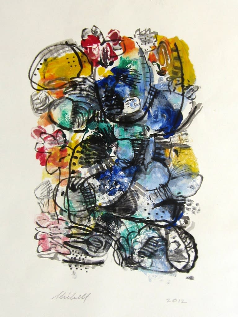 Jerry skibell some sort of floral mono print drawing 26 x 20 in. 2012 xonn1z