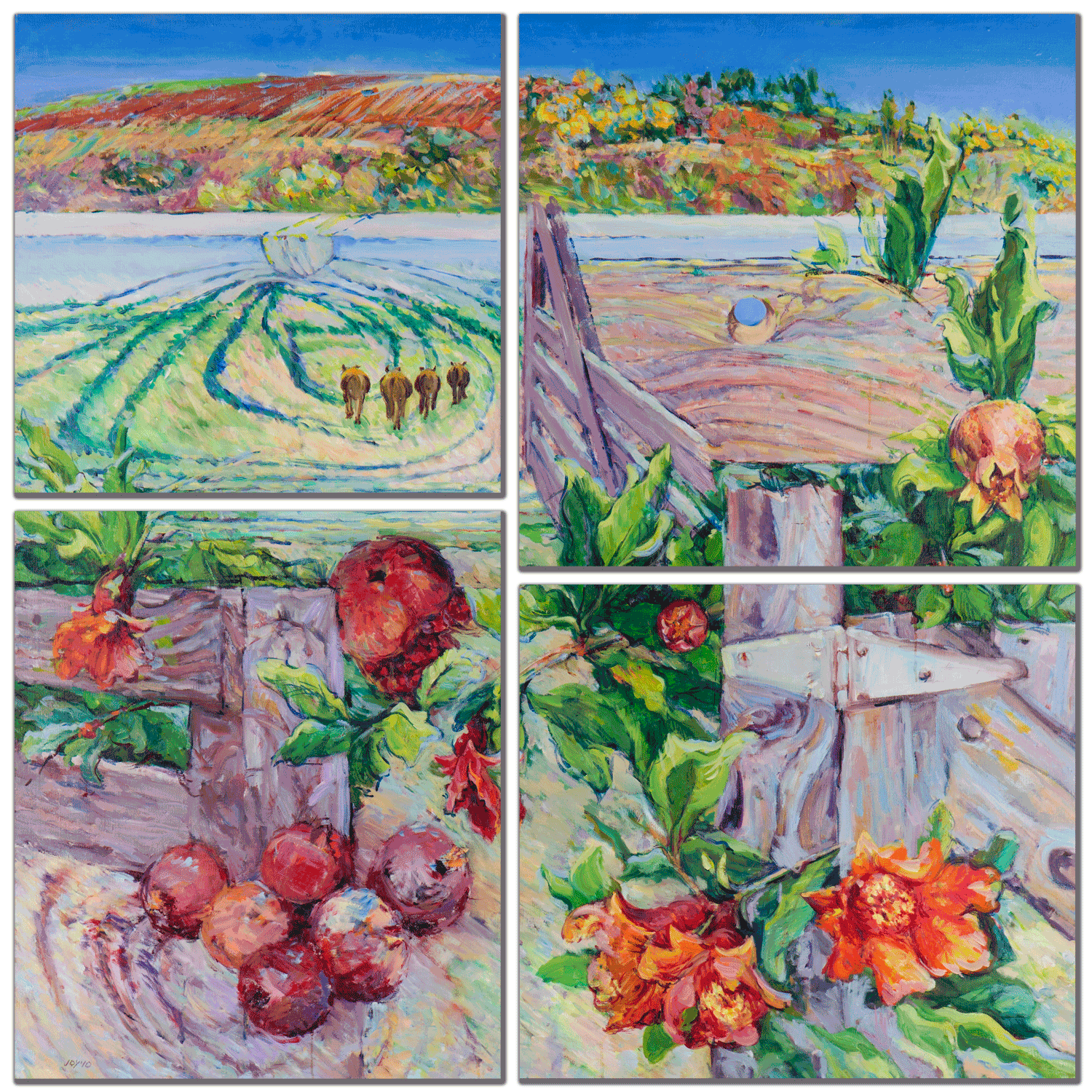 Spring farm mulit panel wall art bxghh9