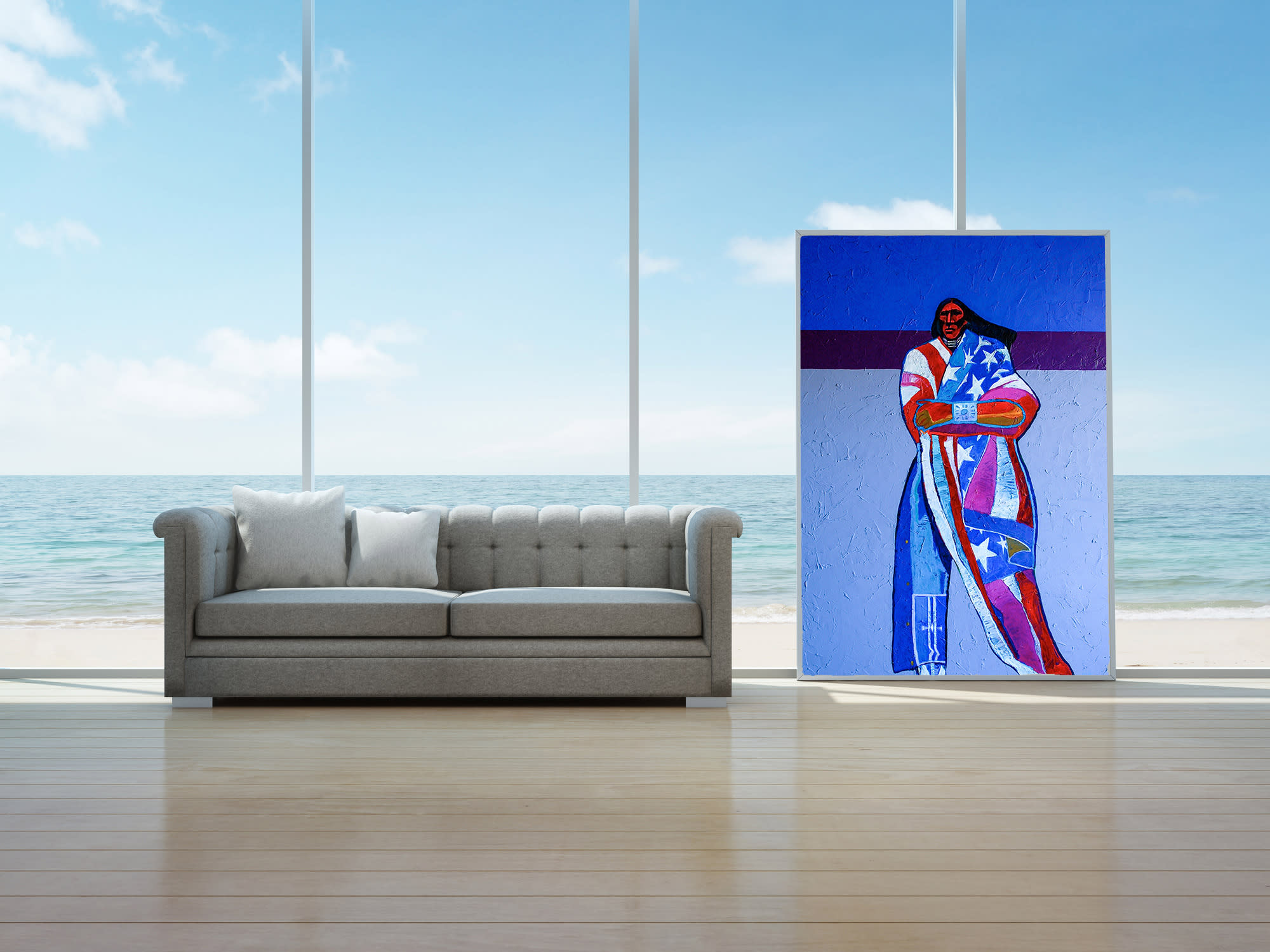 
        <div class='title'>
          America America, beach house, living room, coastal living, water scene, American flag, Native American
        </div>
       
        <div class='description'>
          Interior design ideas
        </div>
      