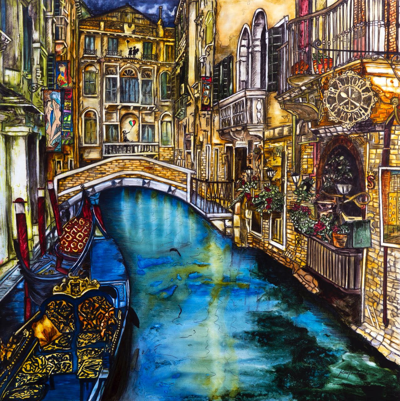 Summer in venice painting karla de lara wet paint nyc naxelf