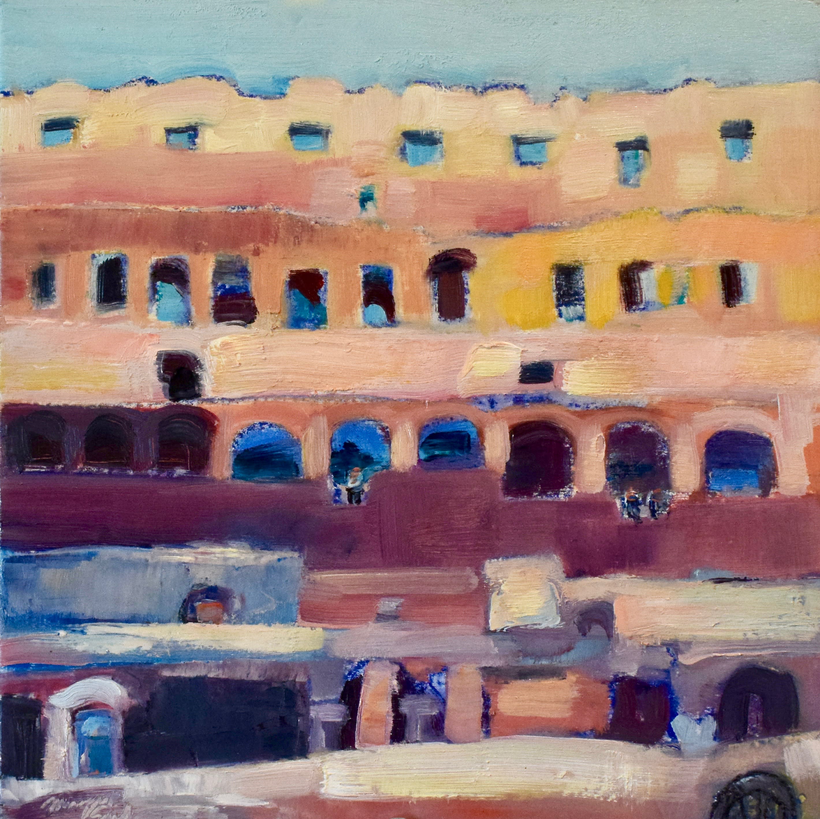 Italy rome coliseum 8 22x8 22 oil on wood 2 bwvd2a