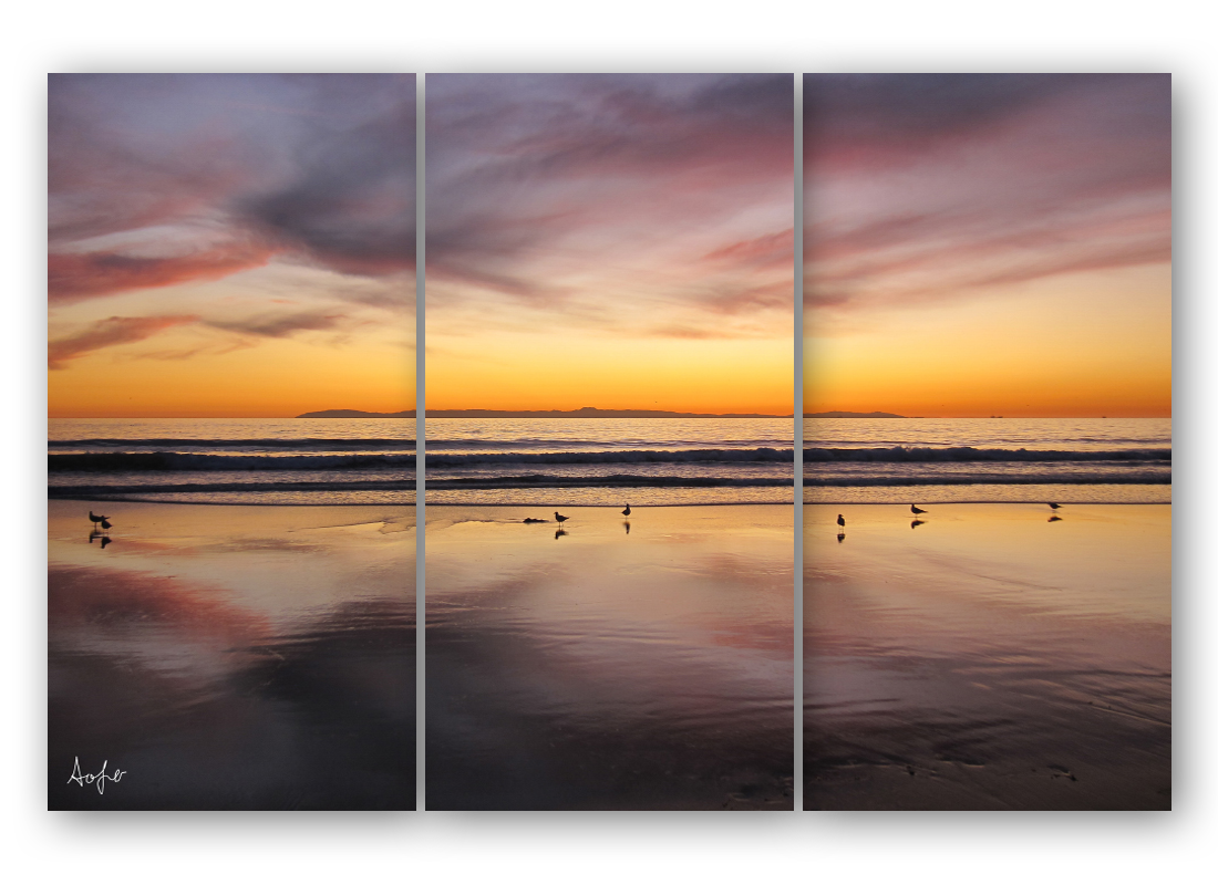 Triptych newport sunset ot4a8w