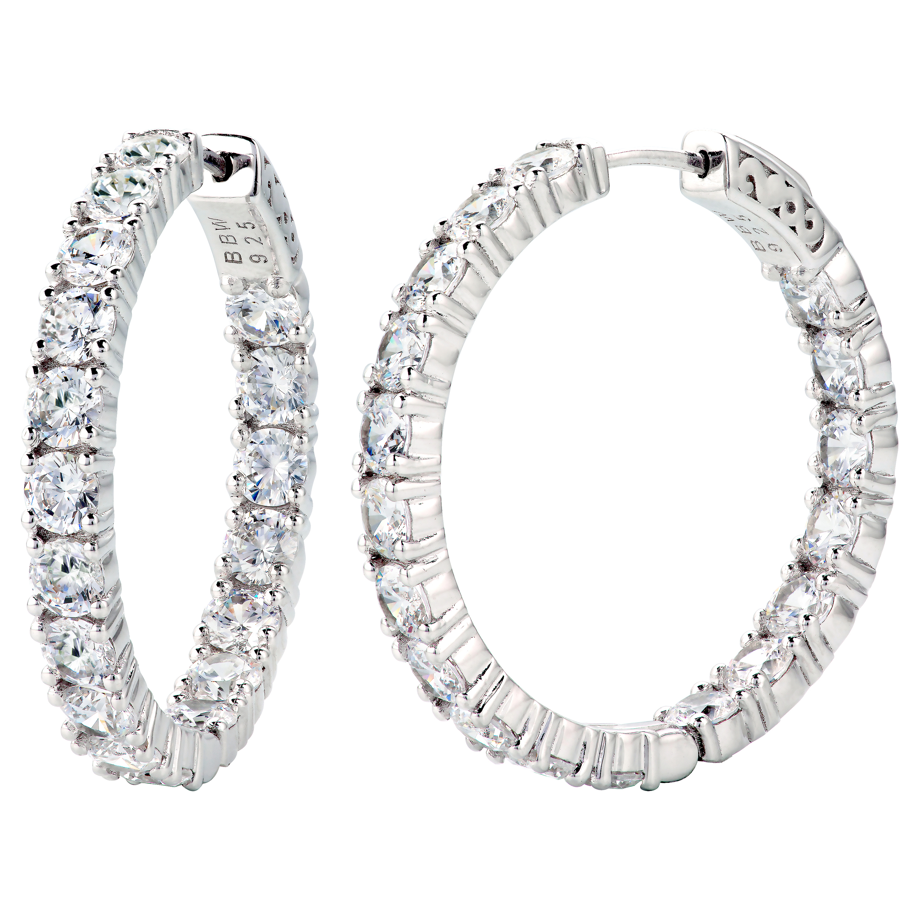 Sterling silver 1.25 4mm double sided in and out couture hoops z30207 a 210000000433 aoe3vu