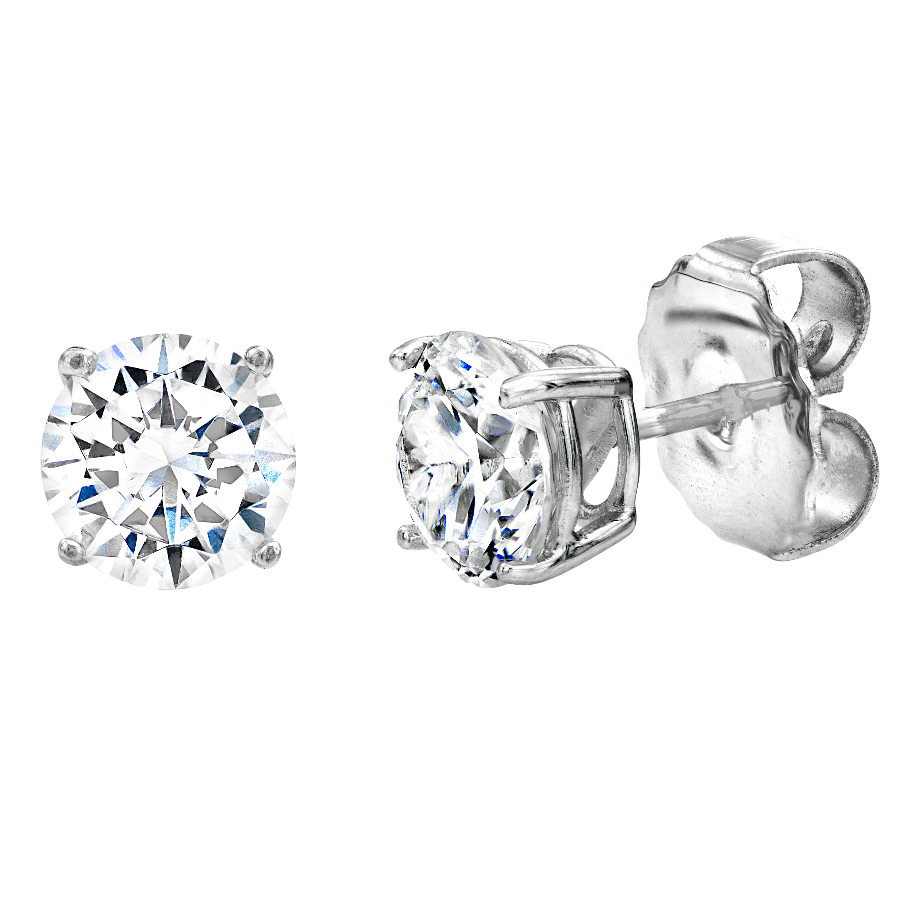 Sterling silver 4 prong 1 carat solitaire studs v20039 a 210000000321 k18vbo