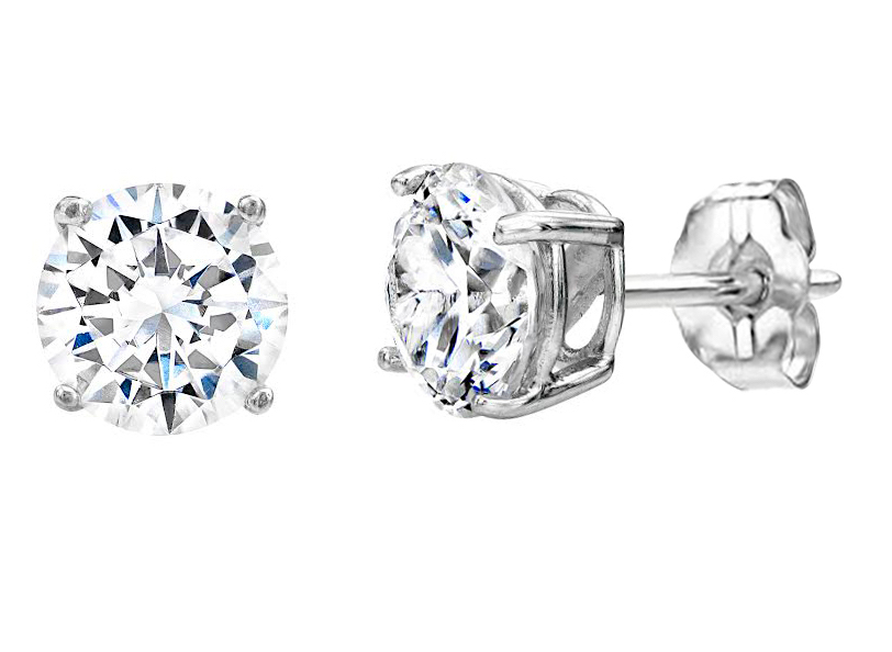 Sterling silver 4 prong 2 carat solitaire studs v20039 210000000322 jvwm2v