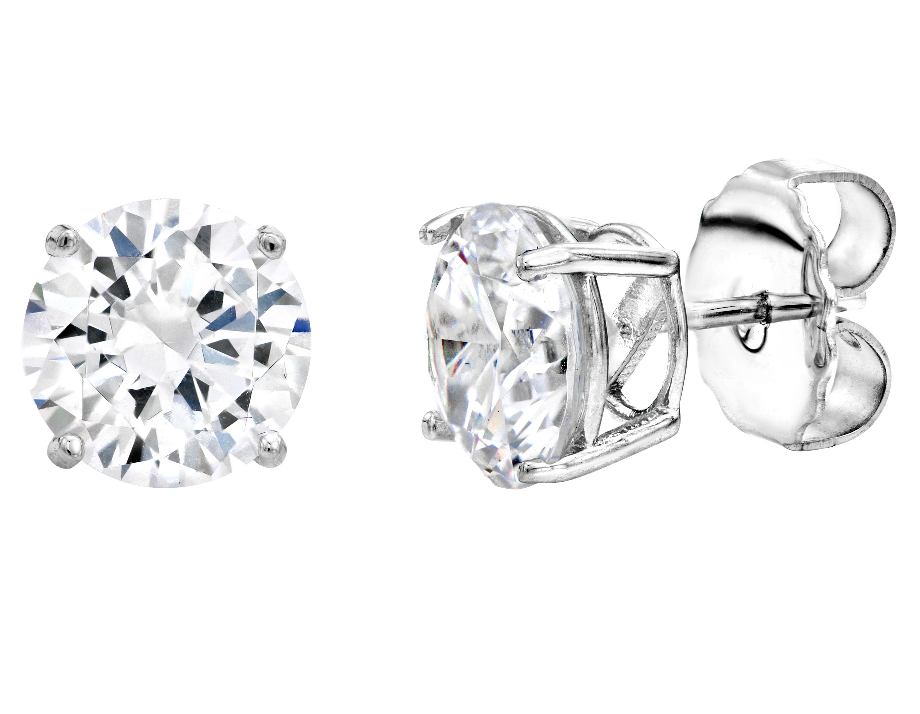 Sterling silver 4 prong 3 carat huge solitaire studs g100002 clr a 210000000324 ldgfk6