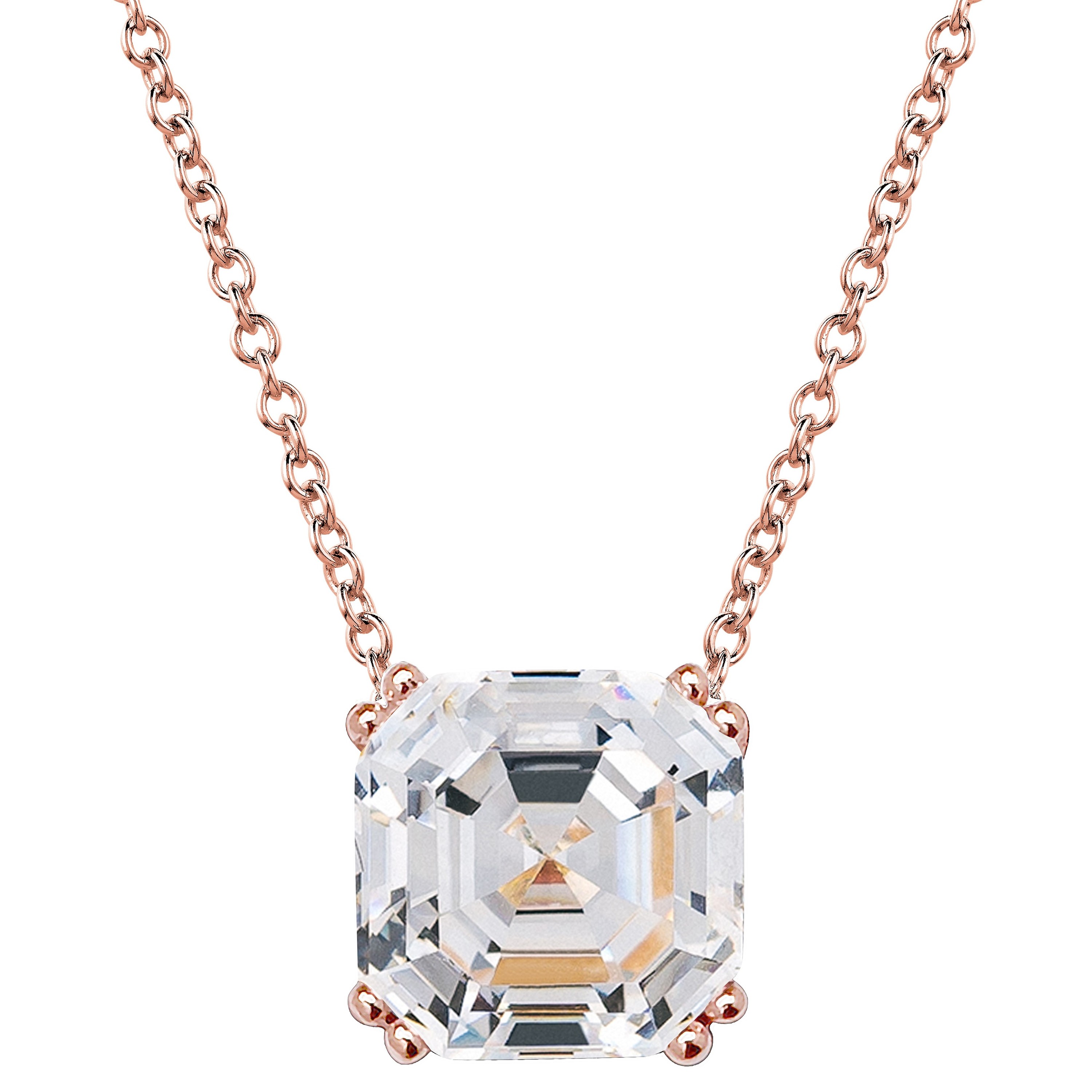 19kgp rose gold 2 carat solitaire asscher gxi84b