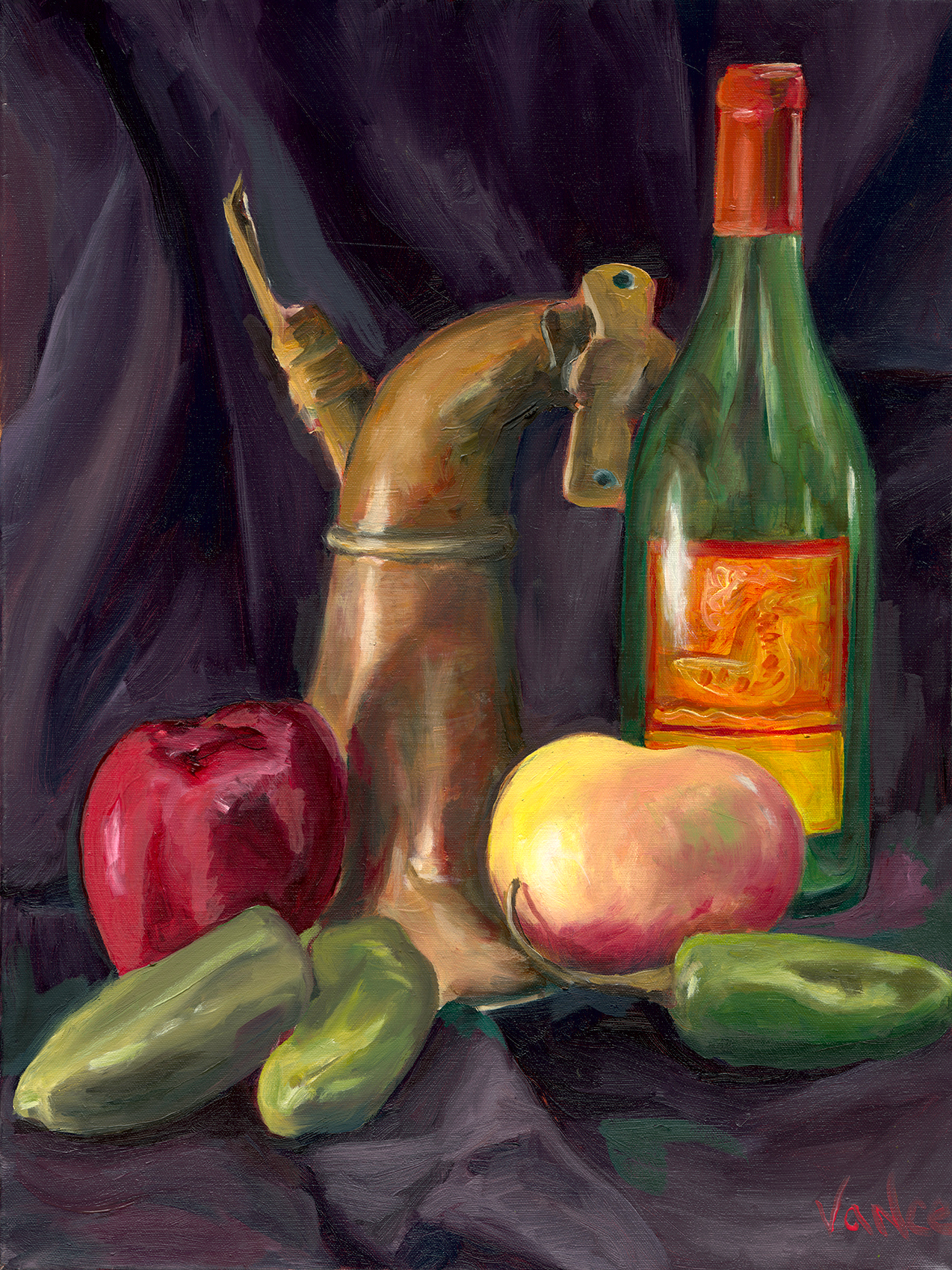Opv art still life produce bottle and horn low res jpg file ry1kfy