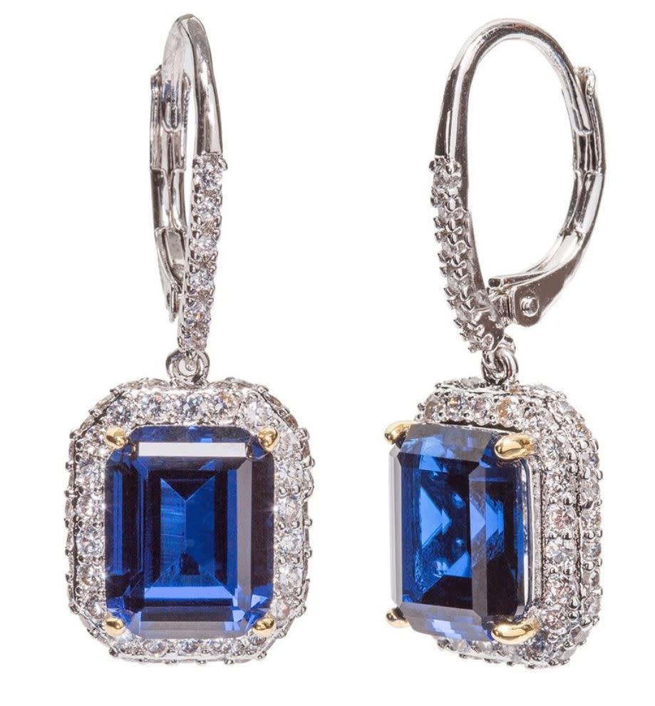 Sapphire hued emerald cut drops 1 bhxal8