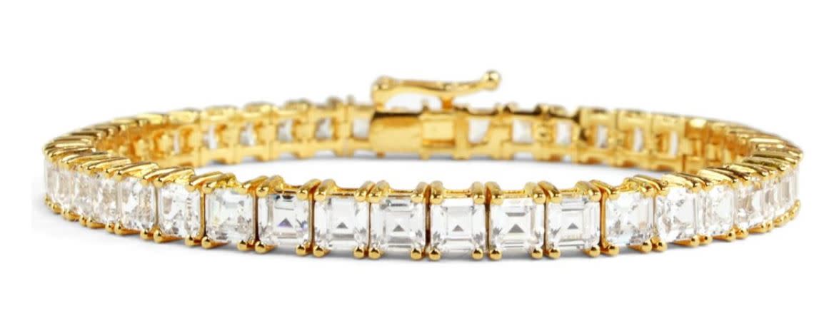 18 kgp asscher cut tennis bracelet a rm9zcr