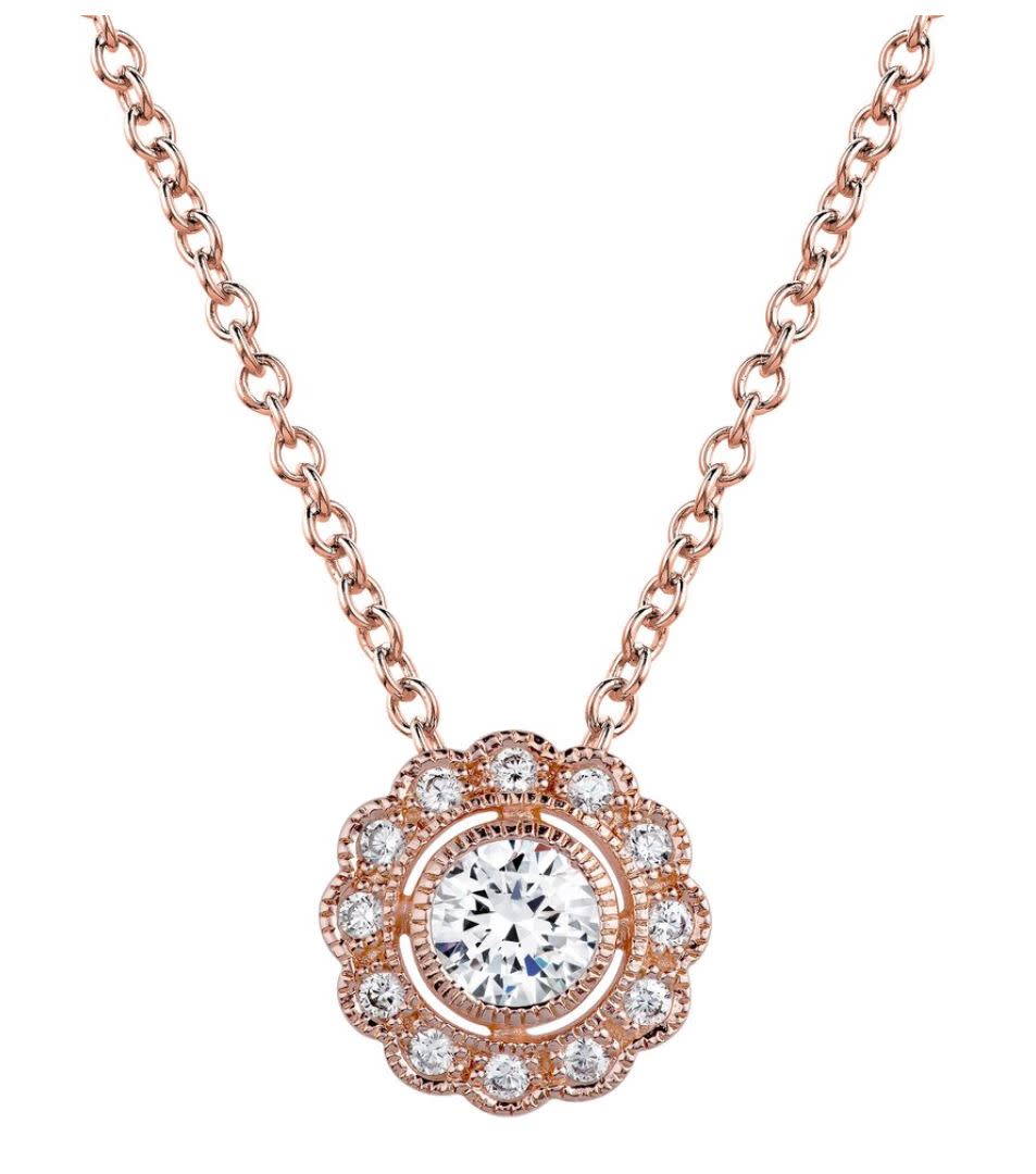 Rose gold lace necklace nyv7sm