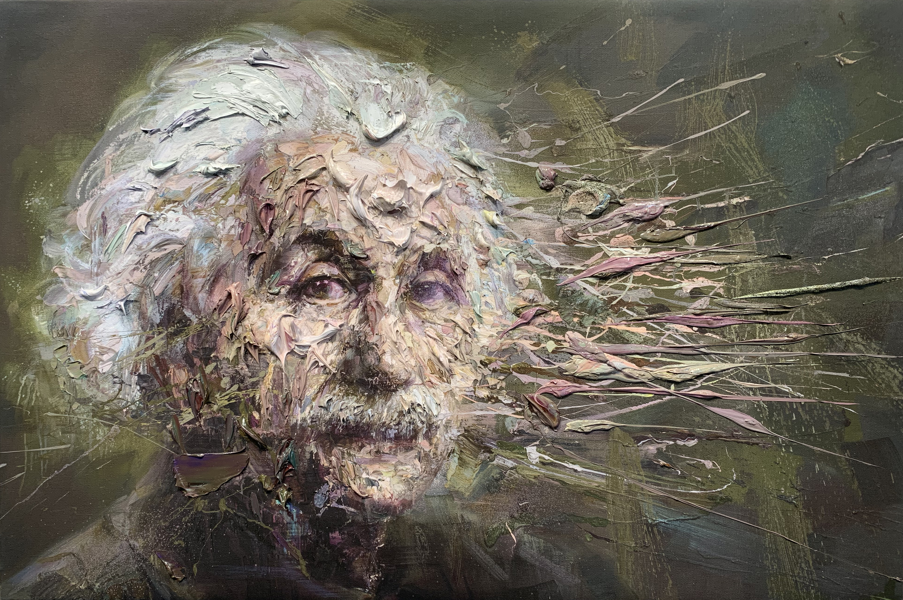 Einstein oil on print plie6e