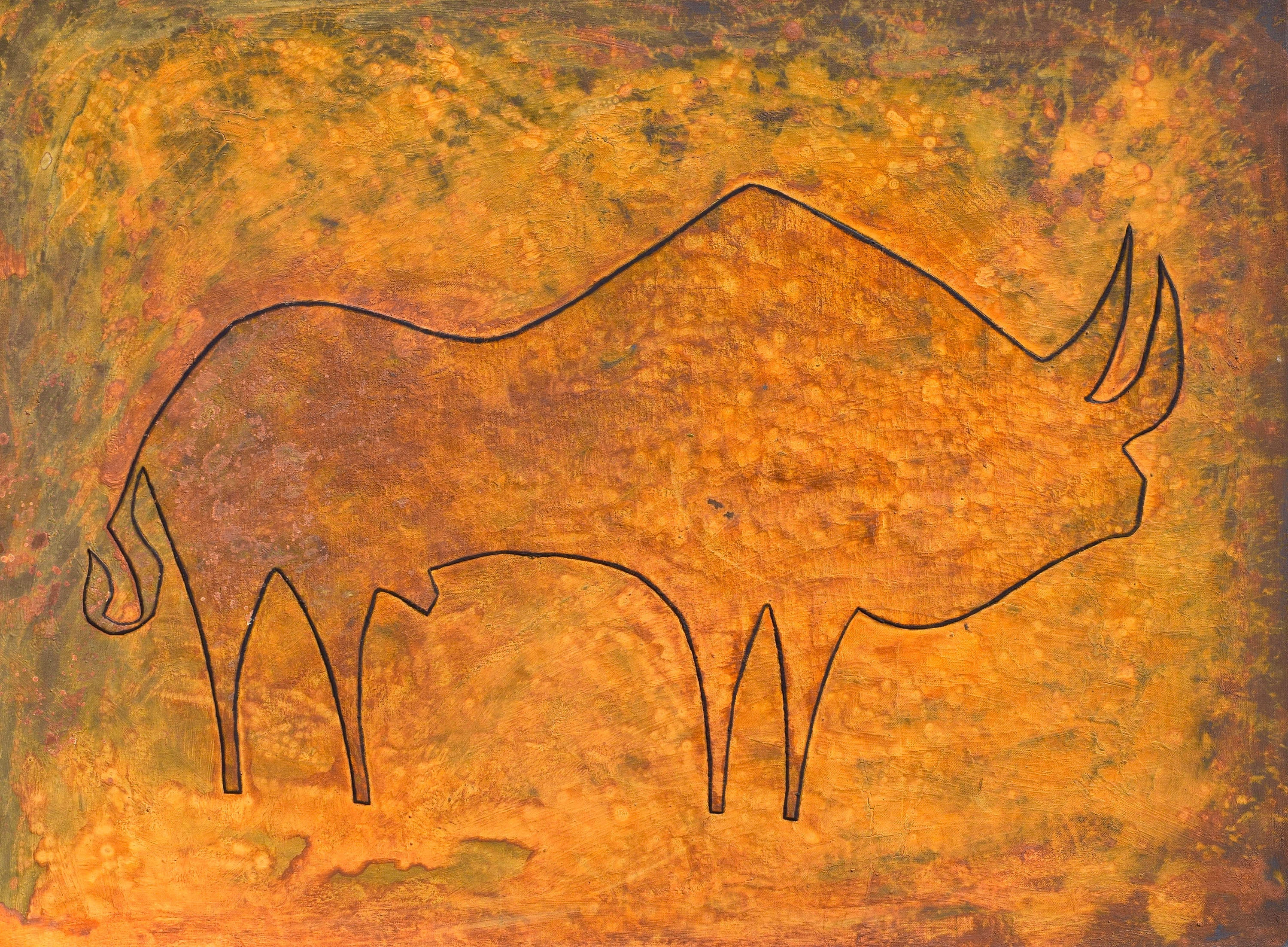 Oxidized rusty bull painting paul zepeda v5xhrw