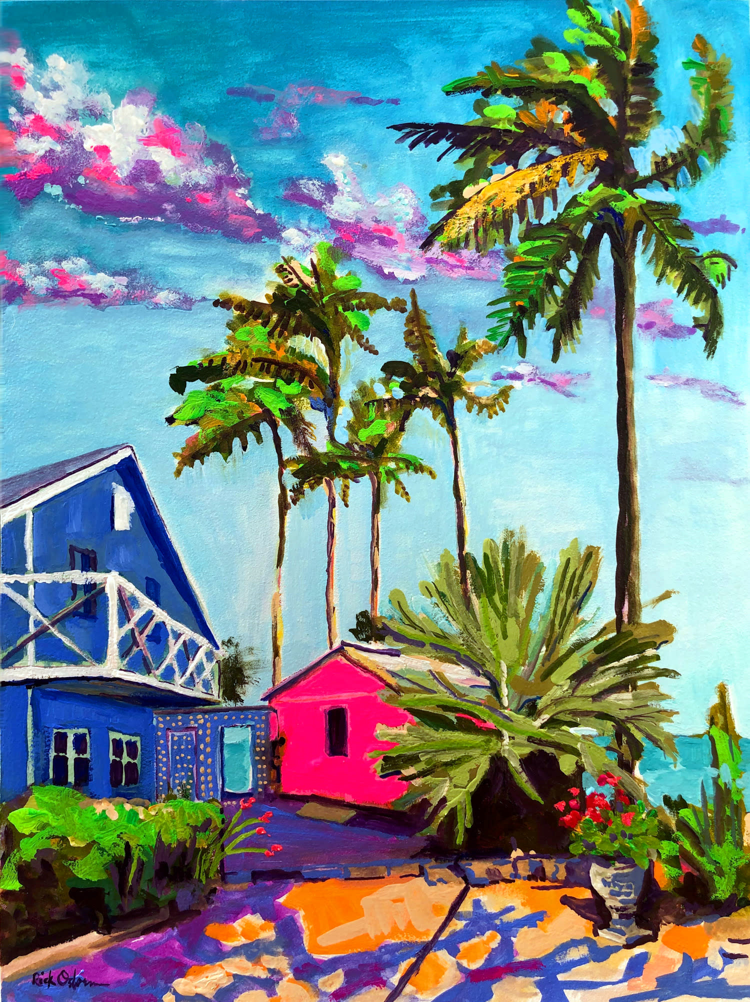 Easy Breezy Bahamas  Fine Art Painting Print by Rick Osborn