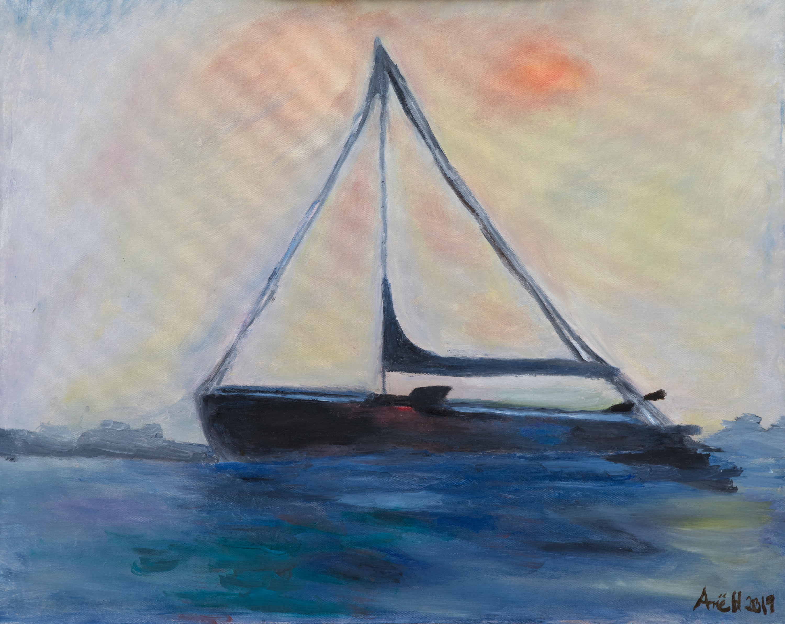 Sausalito sailboat at sunrise hjrkt7