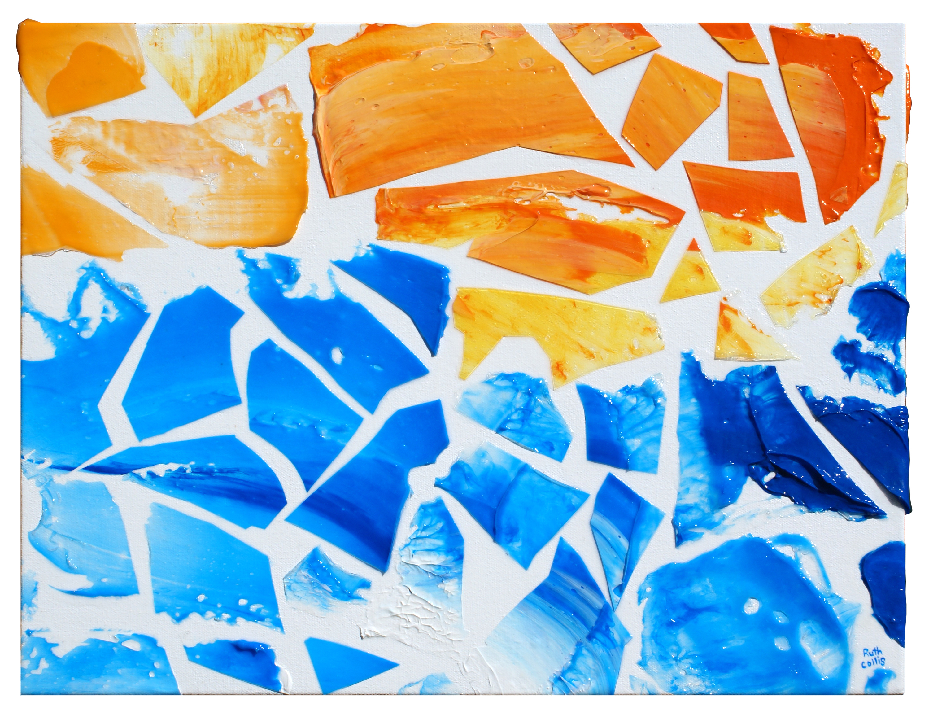 Orange blue mosaic we7fmv