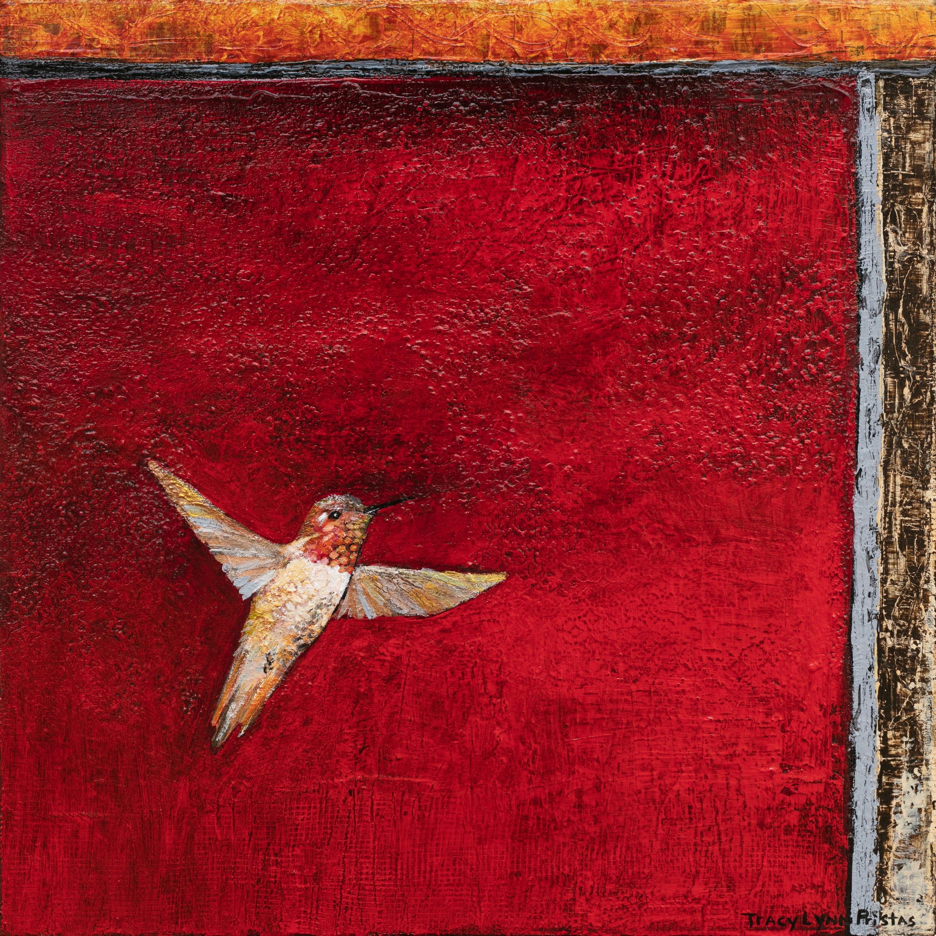 Tracy lynn pristas red hummingbird paintings burnished sunbeams rrws24