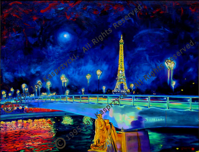 Paris moonlit bridge wc ngvq8f