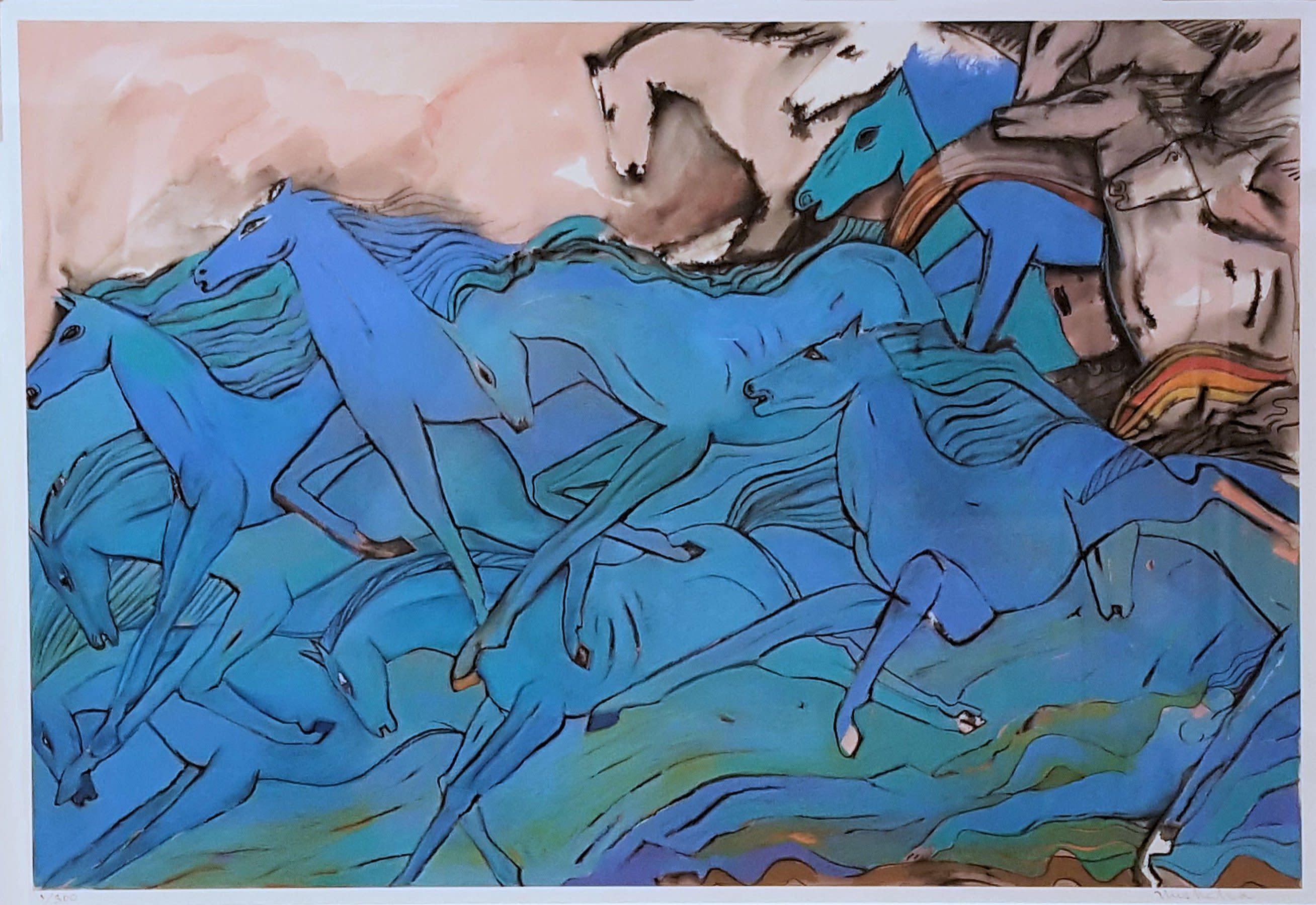 Blue horses ii by leon hushcha uvszjd
